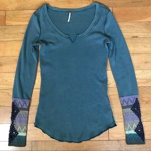 Free People Waffle Knit Long-Sleeve